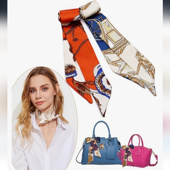 10 Satin Twilly’s- Elegant Headband, Bag Twilly, Scarf- set of 10 - Picture 6 of 16